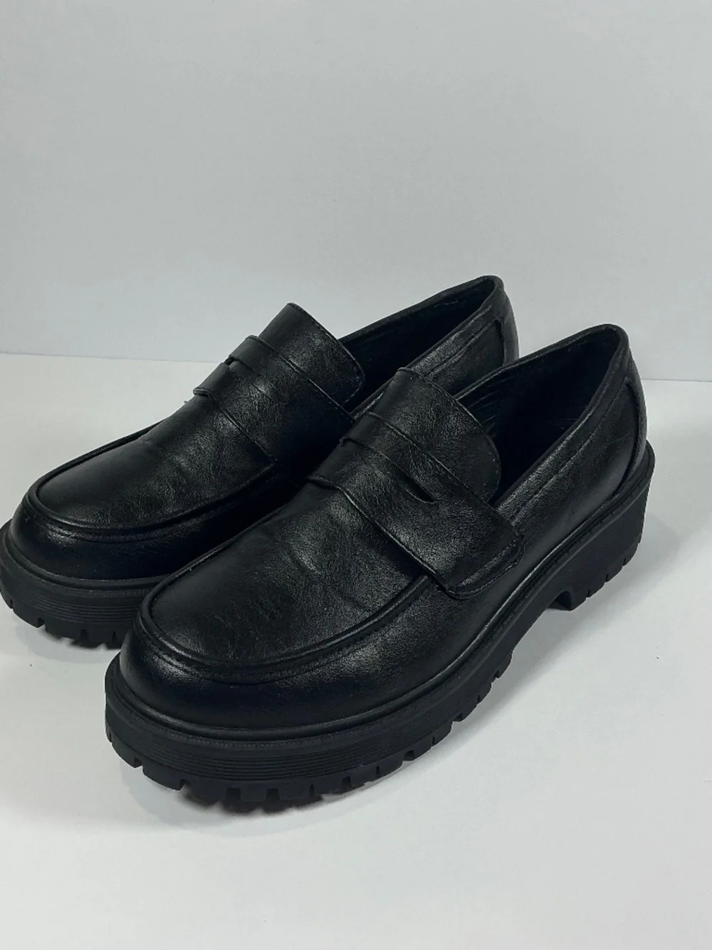 Platform Chunky Penny Loafer Lug Sole Comfort Slip On Dress Casual Shoes Sz 8
